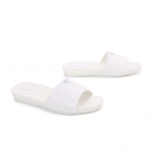 Flat leather slippers with...