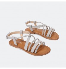 sandal with leather strips...