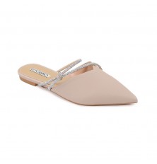 Pointed-toe flat mules with...