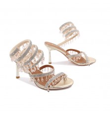 Heel sandals decorated with...