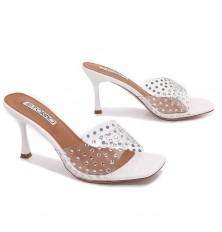 Square toe transparent heel...