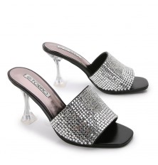 High-heeled slippers with...