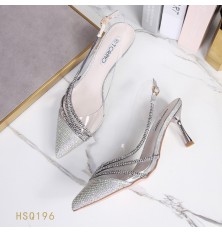 Shiny slingback wedding shoes