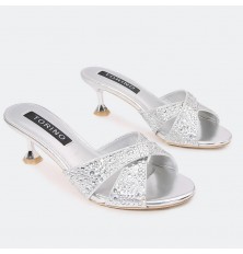 Shiny Heel Slippers ZXQ1368