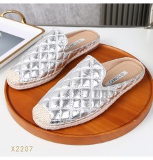 Shiny loafer mules