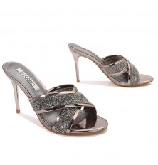 Shiny women's high-heeled...