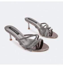 QXQ1403 Shiny heel slippers...