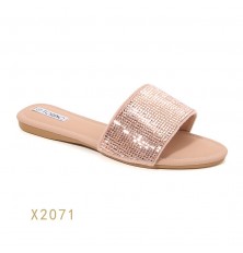 Shiny velvet women's slide...