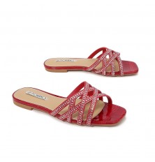 slide sandal with strass