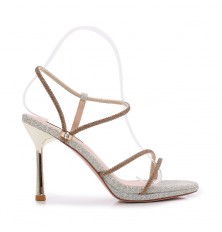 Shiny round toe open sandal