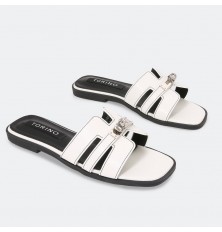 ZX2562 Flat slippers with...