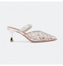 diaphanous heel sandal