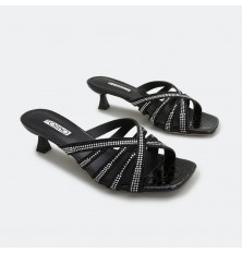 heel sandal with strips...