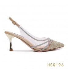 Shiny slingback wedding shoes