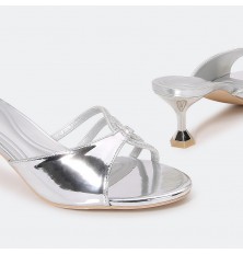 ZXQ1698 Shiny heel slippers