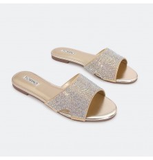 Brillant flat slipper with...