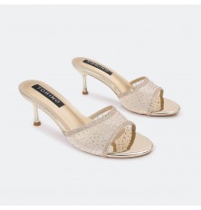 QXQ1669 Shiny heel slippers...