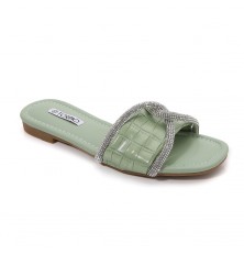 flat leather slippers...