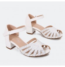 GSM782 صندل كعب عريض بناتي...