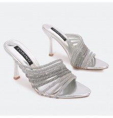 WXQ1797 shiny heel slippers...