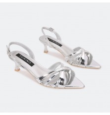 ZSQ689 Short Heel Shiny Sandal