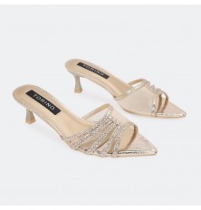 ZXQ1917 نعال كعب مزين بالستراس