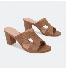 BXQ1766 نعال كعب بنقشة مميزة