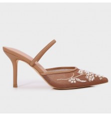 NXQB30 Heeled slippers made...