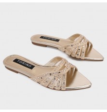 ZX2920 نعال فلات أنيق وبراق