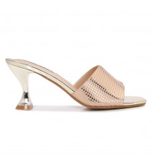 Shiny decorated open-toe...