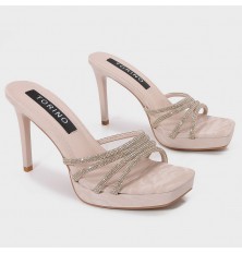 QXQ1843 shiny slim-heeled...