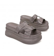 Heeled wedge slippers...