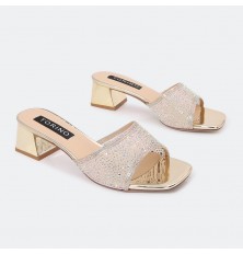 HXQG21 نعال كعب عريض ذو جزء...