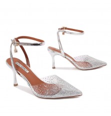 صندل شفاف بشريط حول الكاحل...