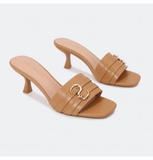 BXQ1759 نعال كعب من الجلد...