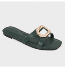 ZX2913  نعال مسطح مزين ببروش