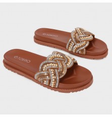 ZX2989 نعال مسطح أنيق وبراق