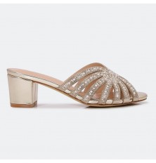 BXQ1775 نعال براق ذو كعب قصير