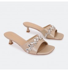 HXQ571 نعال كعب قصير مزين...