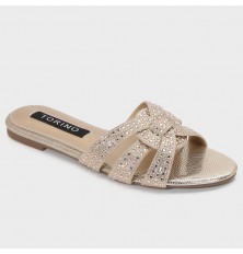 ZX3179 نعال فلات أنيق وبراق