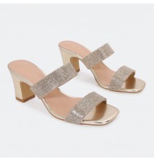 BXQ2138 Shiny Wide Heel...