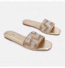 flat slipper with strass