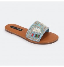 ZX2757 نعال فلات أنيق وبراق