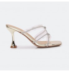 HXQ514 Shiny heel slippers...