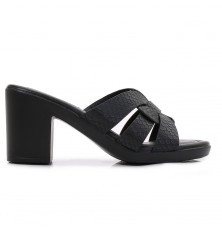 Leather block-heeled...