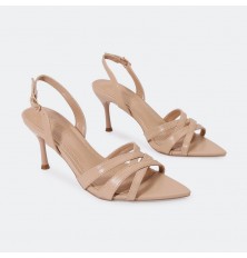 QSQ691 صندل كعب أنيق كاجوال