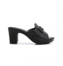 Open-toe medium-heel slippers