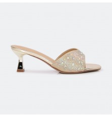 HXQ507 Shiny heel slippers...