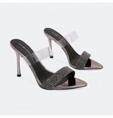 HXQ559 Shiny Heel slippers...