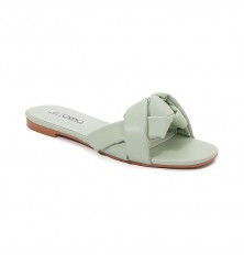 Leather flats with strass